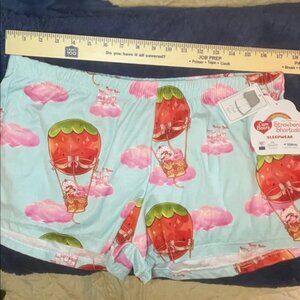 NWT!! 2 PACK SET. STRAWBERRY SHORTCAKE and CARE BEARS Sleepwear Shorts LARGE